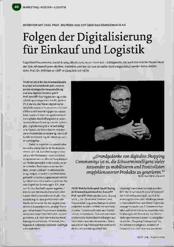 Vorschauseite 1: Folgen der Digitalisierung für Einkauf und Logistik