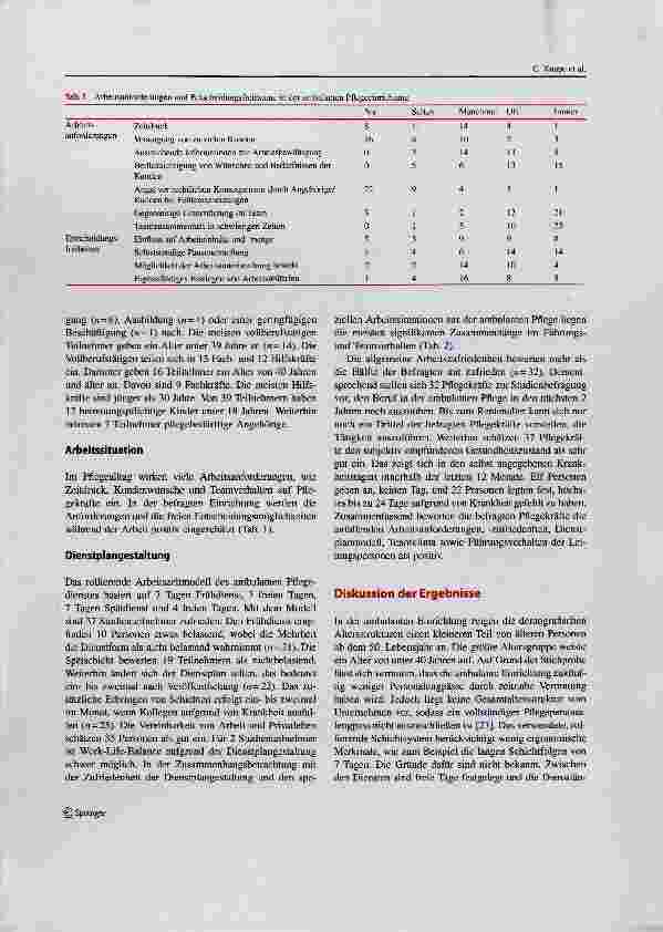 Vorschauseite 4: Arbeitssituation mit einem rollierenden Arbeitszeitmodell in der ambulanten Pflege