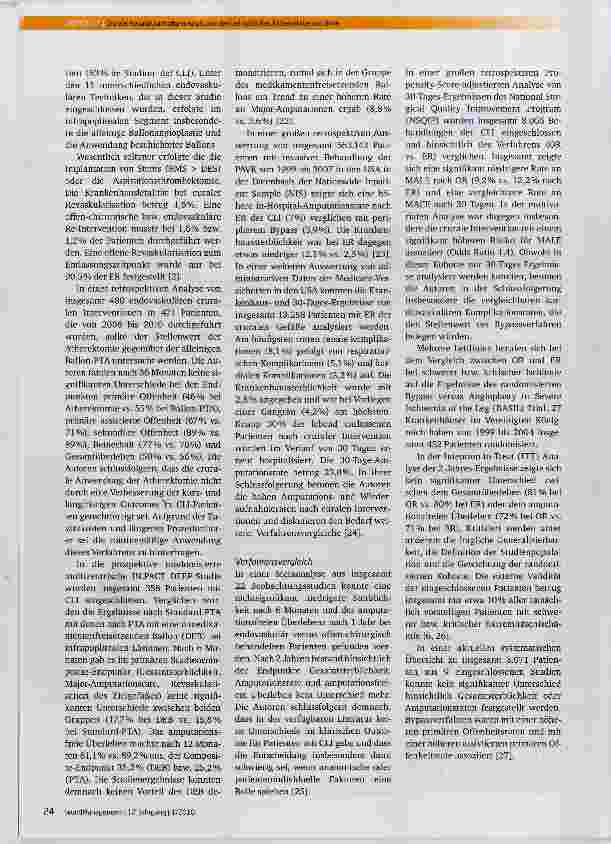 Vorschauseite 4: Crurale Revaskularisationsmöglichkeiten und Ergebnisse bei kritischer Extremitätenischämie