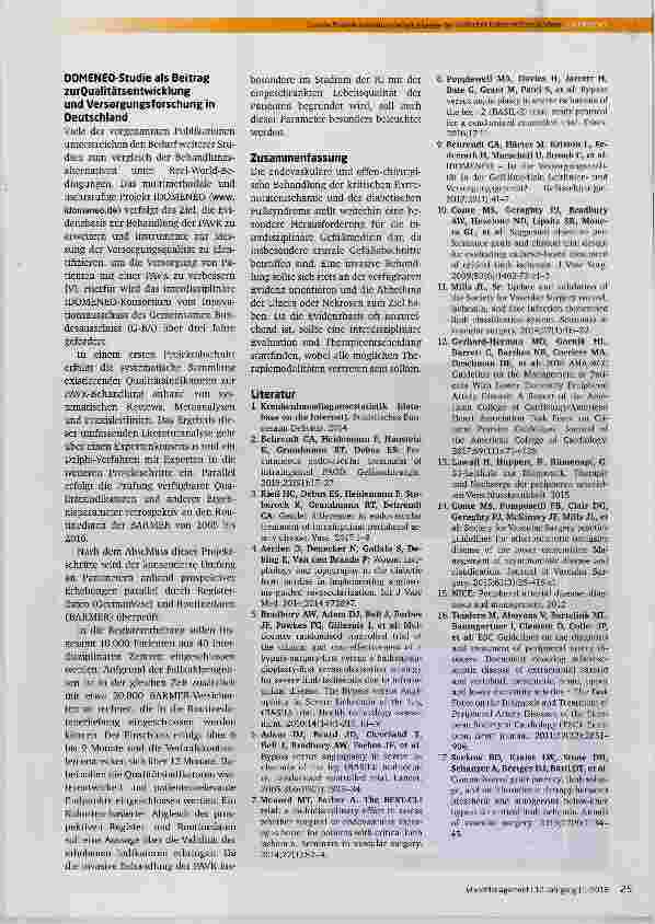 Vorschauseite 5: Crurale Revaskularisationsmöglichkeiten und Ergebnisse bei kritischer Extremitätenischämie