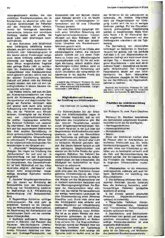 Vorschauseite 2: 5. Düsseldorfer Hygienetage am 6. und 7. April 1978