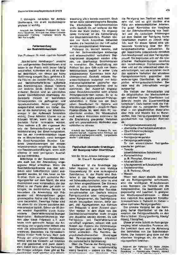 Vorschauseite 3: 5. Düsseldorfer Hygienetage am 6. und 7. April 1978