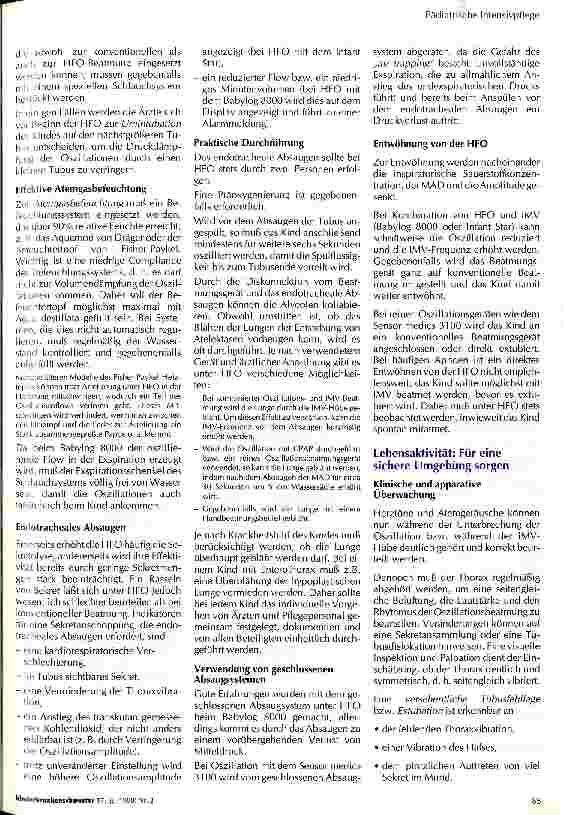 Vorschauseite 2: Pflege von Kindern unter Hochfrequenz-Oszillationsbeatmung