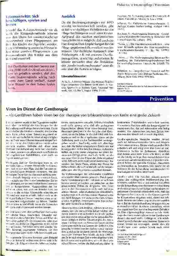 Vorschauseite 4: Pflege von Kindern unter Hochfrequenz-Oszillationsbeatmung