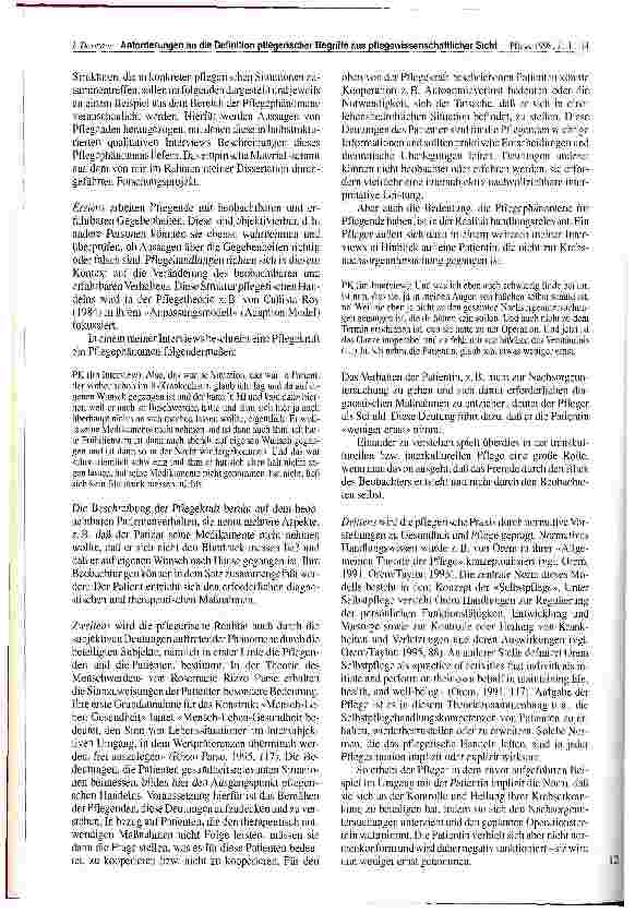 Vorschauseite 2: Anforderungen an die Definition pflegerischer Begriffe aus pflegewissenschaftlicer Sicht