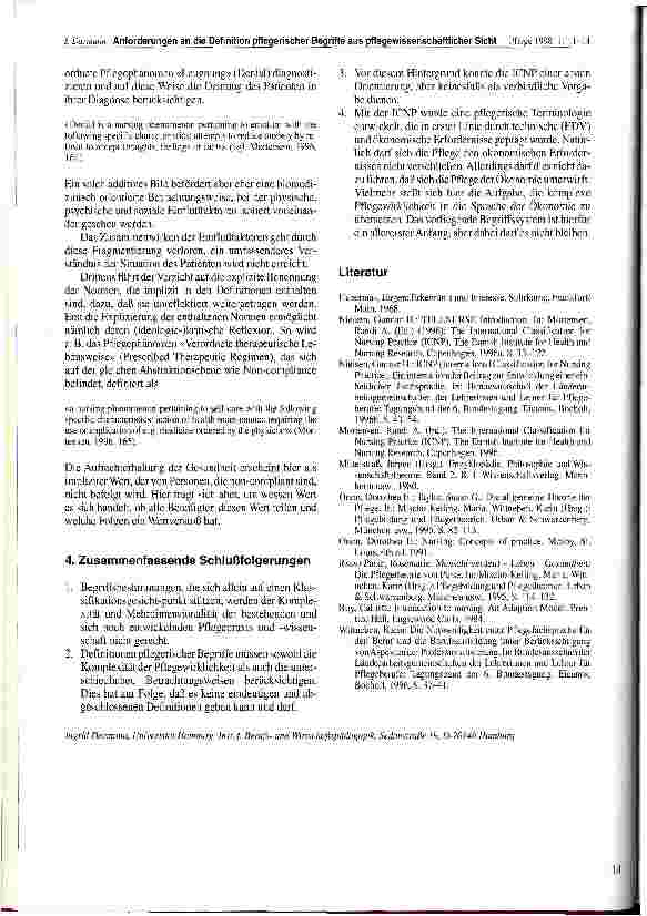 Vorschauseite 4: Anforderungen an die Definition pflegerischer Begriffe aus pflegewissenschaftlicer Sicht