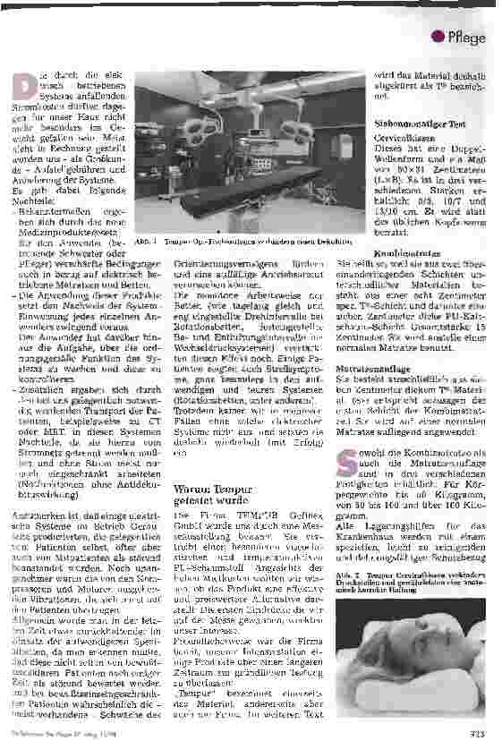Vorschauseite 2: Neue Materialien für die Dekubitusprophylaxe und -therapie Gibt es eine preiswerte Alternative zu Wechseldruckmatratzen?