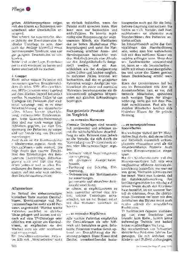 Vorschauseite 4: Neue Materialien für die Dekubitusprophylaxe und -therapie Gibt es eine preiswerte Alternative zu Wechseldruckmatratzen?
