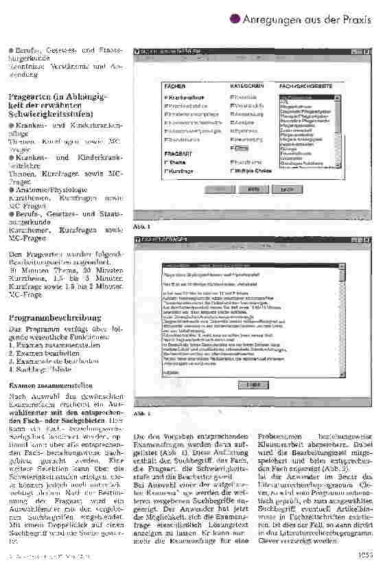Vorschauseite 2: EDV-Programm Examensfragen - eine interessannte Erweiterung zur Literaturrecherche