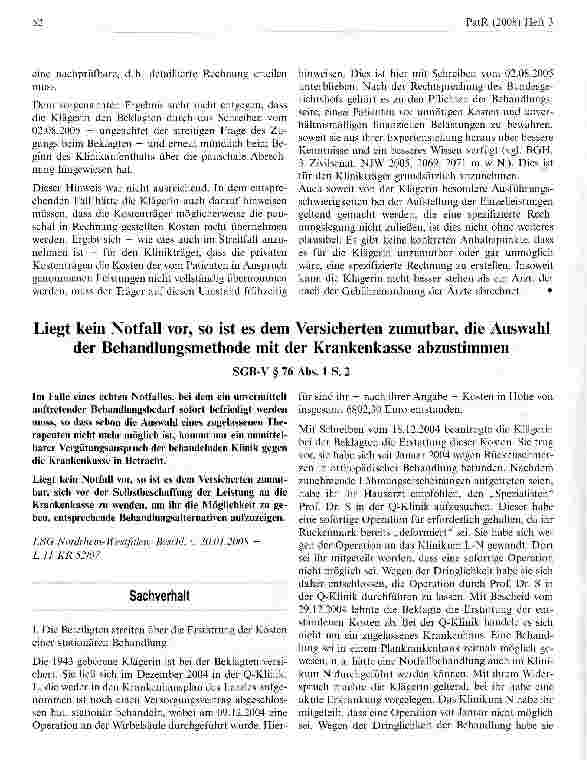 Vorschauseite 3: Patienten haben Anspruch auf aufgeschlüsselte Rechnung einer Kurklinik