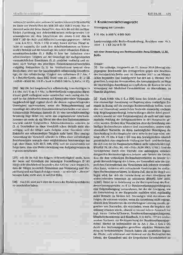 Vorschauseite 4: Krankenversicherungsrecht Beitragsbemessung freiwilliger Mitglieder Beitragspflicht von Aufgabegewinnen im Sinne des Einkommensteuerreehts§ 15 Abs. 1 SGB IV, § 240 Abs. 1 S. 2 SGB…