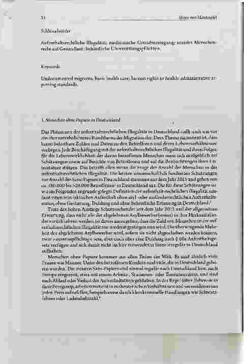 Vorschauseite 2: Papierlos und unterversorgt Die notwendige Verbesserung der Gesundheitsversorgung von Menschen ohne Papiere in Deutschland