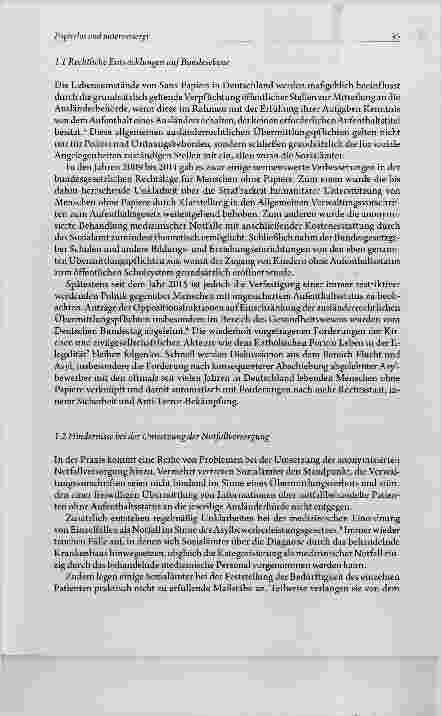 Vorschauseite 3: Papierlos und unterversorgt Die notwendige Verbesserung der Gesundheitsversorgung von Menschen ohne Papiere in Deutschland