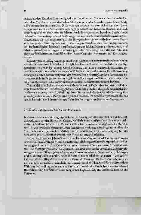Vorschauseite 4: Papierlos und unterversorgt Die notwendige Verbesserung der Gesundheitsversorgung von Menschen ohne Papiere in Deutschland
