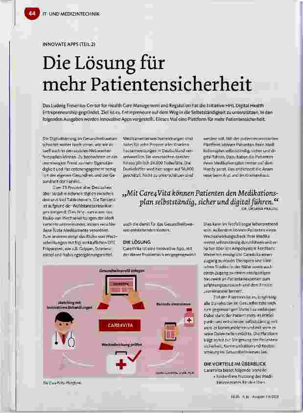 Vorschauseite 1: Die Lösung für mehr Patientensicherheit