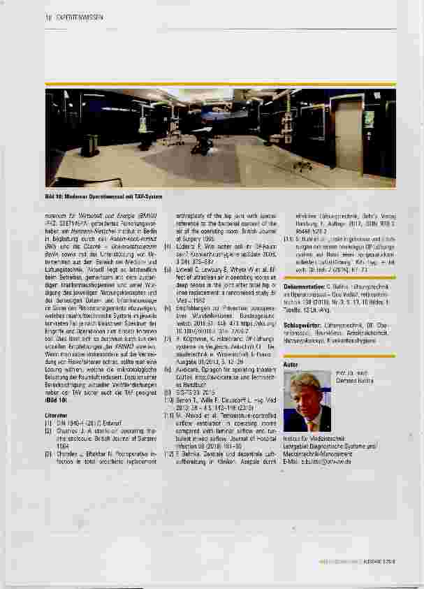 Vorschauseite 6: Lüftungstechnik im Operationssaal Quo VadisF