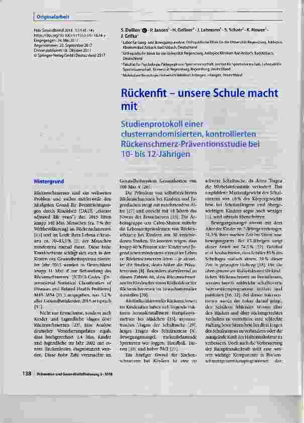 Vorschauseite 1: Rückenfit - unsere Schule macht mit