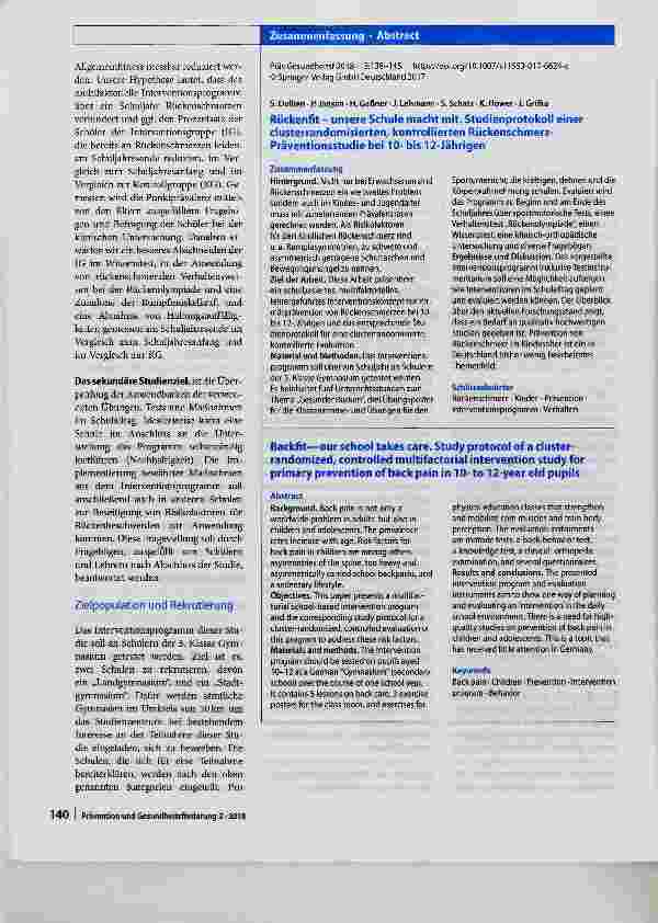 Vorschauseite 3: Rückenfit - unsere Schule macht mit