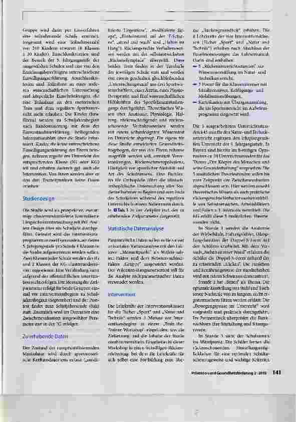 Vorschauseite 4: Rückenfit - unsere Schule macht mit