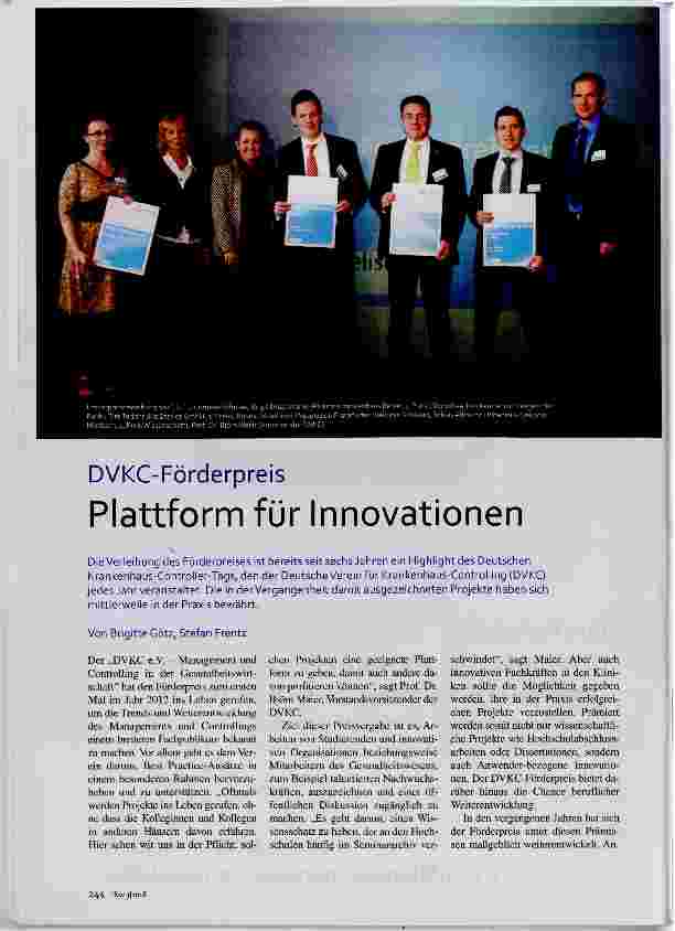 Vorschauseite 1: DVKC-Förderpreis Plattform für Innovationen