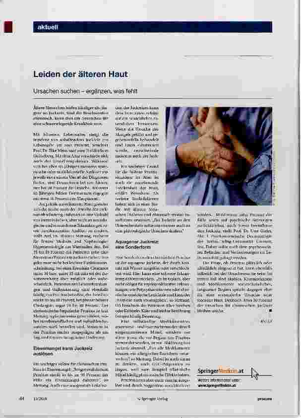Vorschauseite 1: Leiden der älteren Haut Ursachen suchen - ergänzen, was fehlt