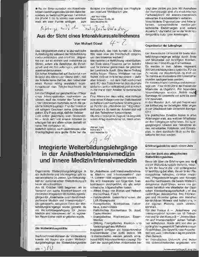 Vorschauseite 1: Erfahrungen mit dem Tätigkeitskatalog Aus der Sicht eines Intensivkursusteilnehmers