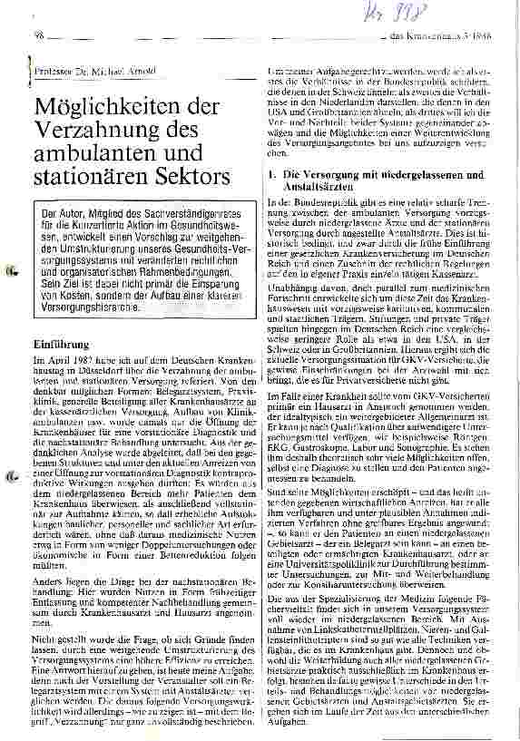 Vorschauseite 1: Möglichkeiten der Verzahnung des ambulanten und stationären Sektore