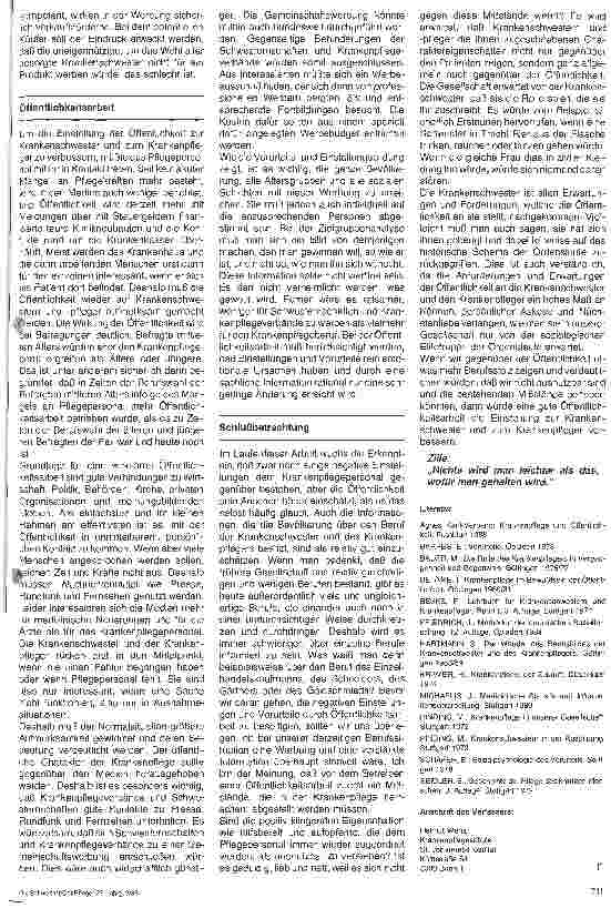 Vorschauseite 3: Das Bild der Krankenpflege in der Öffentlichkeit 2. Teil