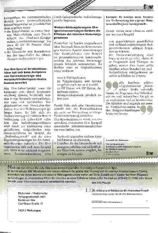Vorschauseite 2: Der f&w-Kompaß ist ein hervorragendes internes Steuerungsinstrument