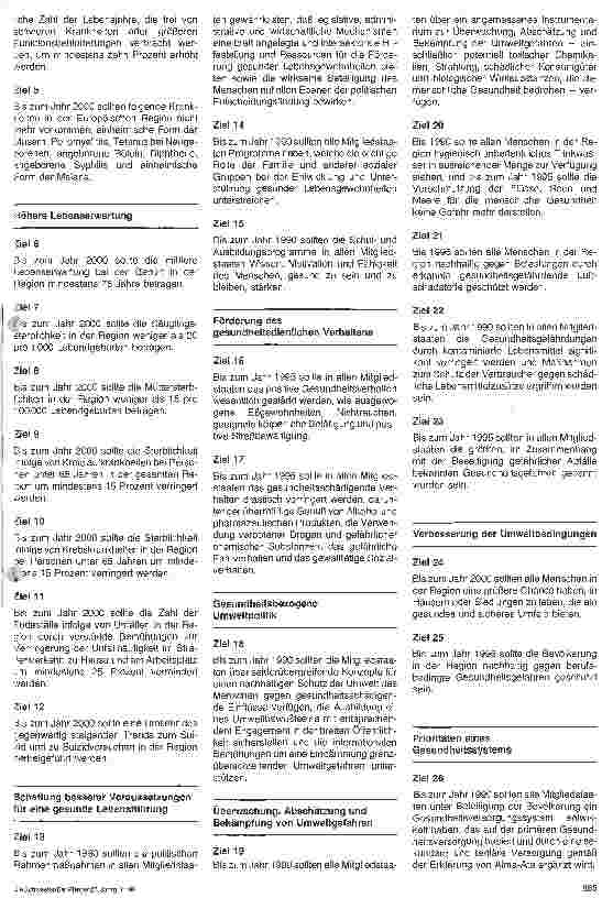 Vorschauseite 2: Die Einzelziele Gesundheit 2000 / Ziele der Gesundheit für alle Implikation für das Pflegewesen Bericht und Stellungnahme