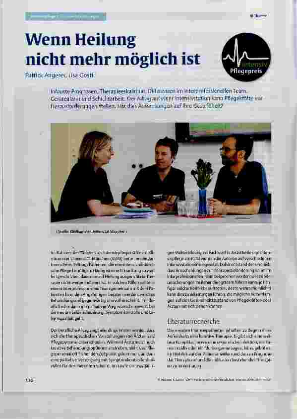 Vorschauseite 1: Wenn Heilung nicht mehr möglich ist