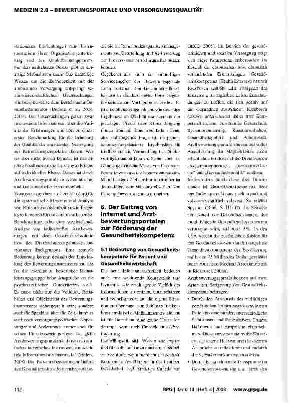 Vorschauseite 4: Arztbewertungsportale -Neue Wege im Gesundheitswesen bei Information, Bewertung und Suche im Internet