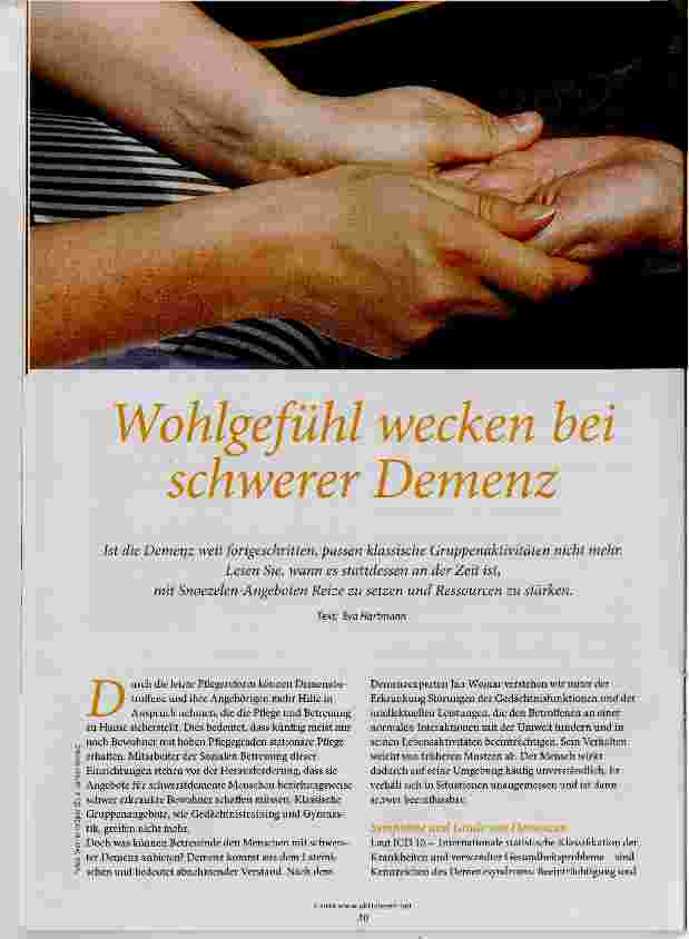 Vorschauseite 1: Wohlgefühl wecken bei schwerer Demenz