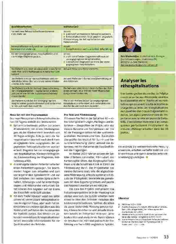 Vorschauseite 2: Rehospitalisationen analysieren -ohne und mit DRG