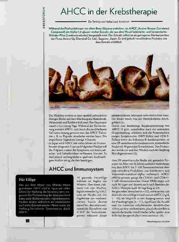 Vorschauseite 1: AHCC in der Krebstherapie