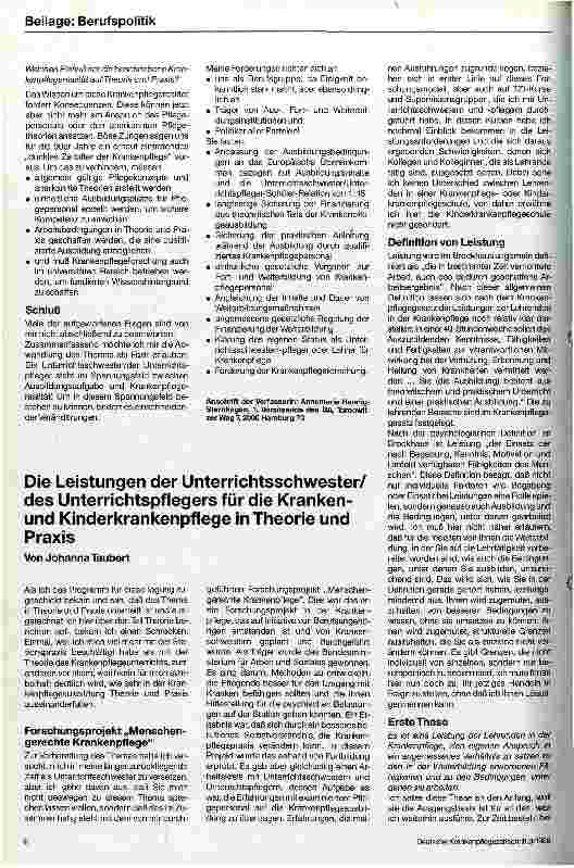Vorschauseite 3: Die Unterrichtsschwester/der Unterrichtspfleger im Spannungsfeld zwischen Ausbildungsaufgaben und Krankenpflegerealität