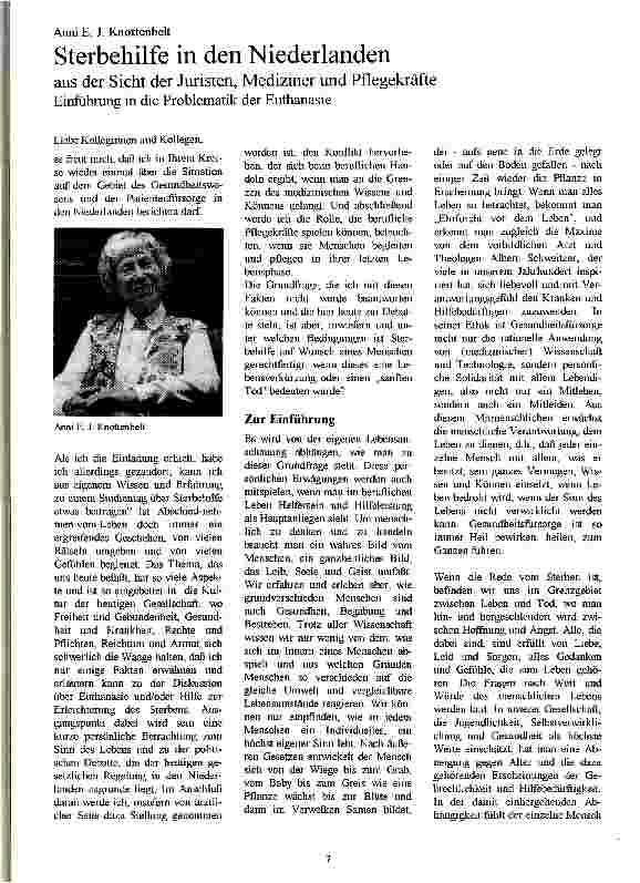 Vorschauseite 1: Sterbehilfe in den Niederlanden aus der Sicht der Juristen, Mediziner und Pflegekräfte