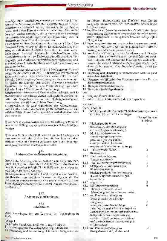 Vorschauseite 6: Verordnung über das Errichten, Betreiben und Anwenden von Medizinprodukten (Medizinprodukte-Betreiberverordnung - MPBetreibV)