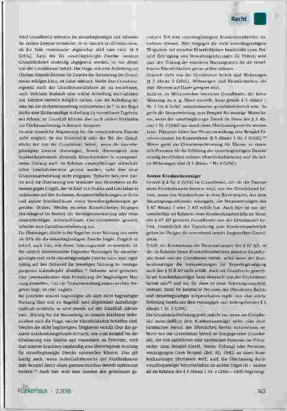Vorschauseite 2: Grundsteuerbefreiung für Krankenhäuser