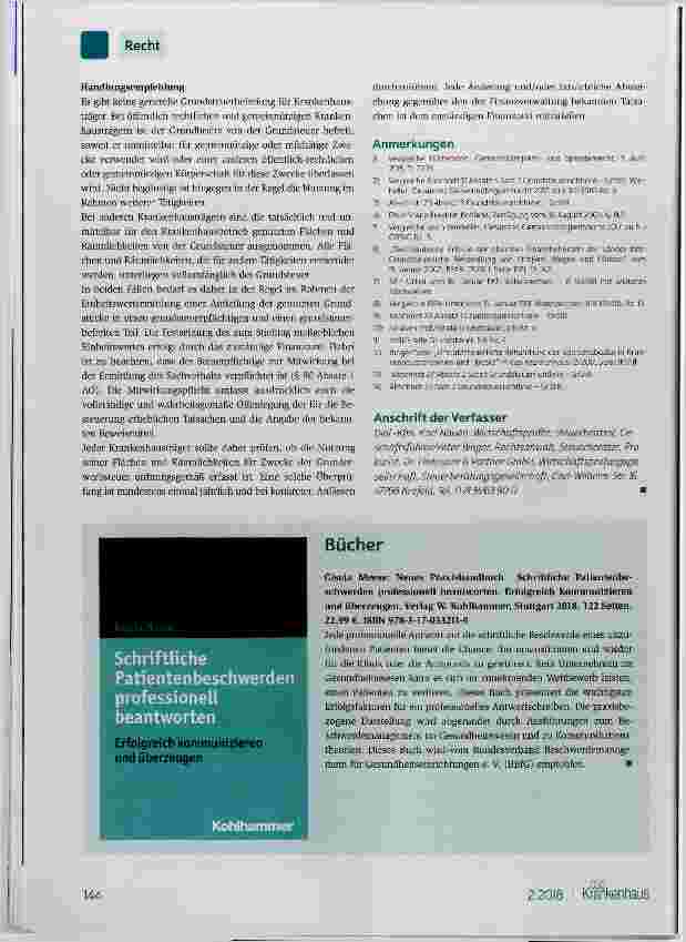 Vorschauseite 3: Grundsteuerbefreiung für Krankenhäuser