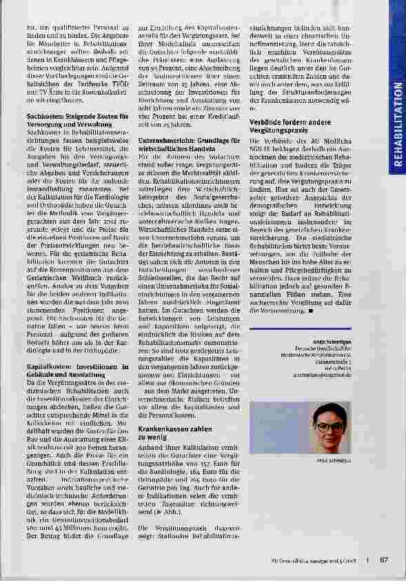 Vorschauseite 3: Medizinische Rehabilitation chronisch unterfinanziert