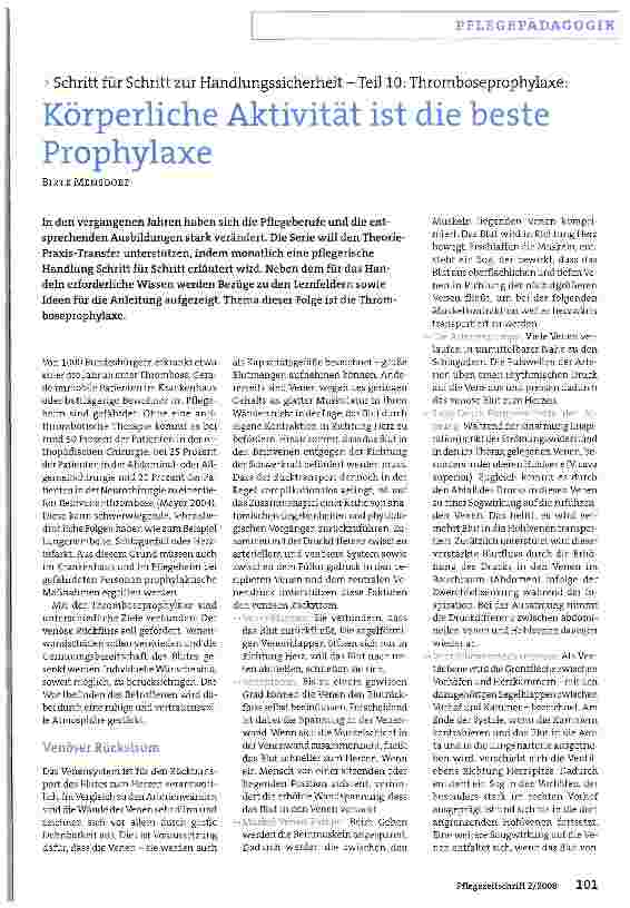 Vorschauseite 1: Körperliche Aktivität ist die beste Prophylaxe