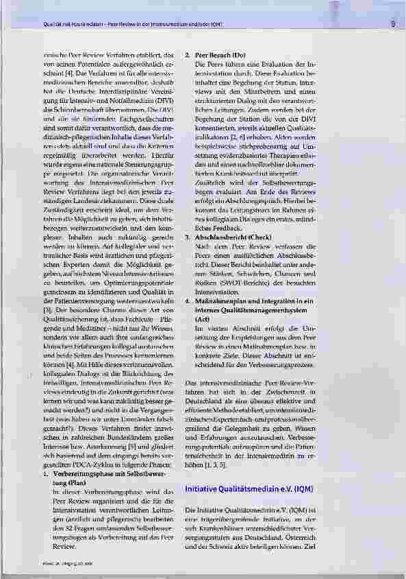Vorschauseite 2: Qualität mit Routinedaten - Peer Review in der Intensivmedizin und/oder IQM?