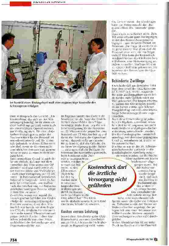 Vorschauseite 3: Hoher Schadenersatz droht bei groben Fehlern Versäumnisse in der Geburtshilfe