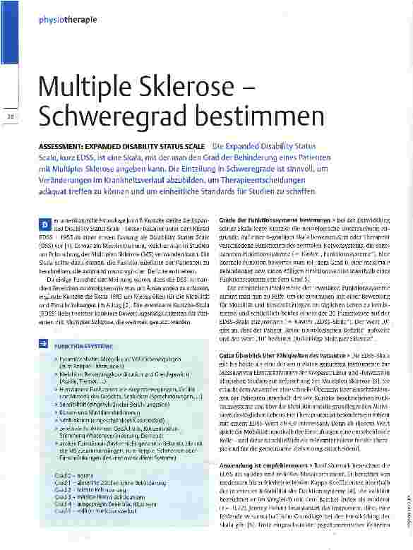 Vorschauseite 1: Multiple Sklerose-Schweregrad bestimmen