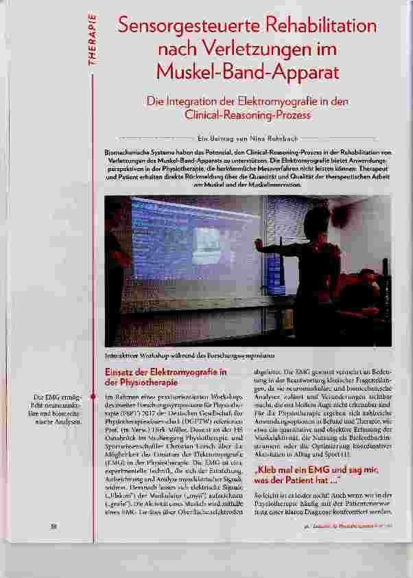 Vorschauseite 1: Sensorgesteuerte Rehabilitation nach Verletzungen im Muskel-Band-Apparat