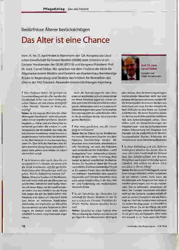 Vorschauseite 1: Das Alter ist eine Chance