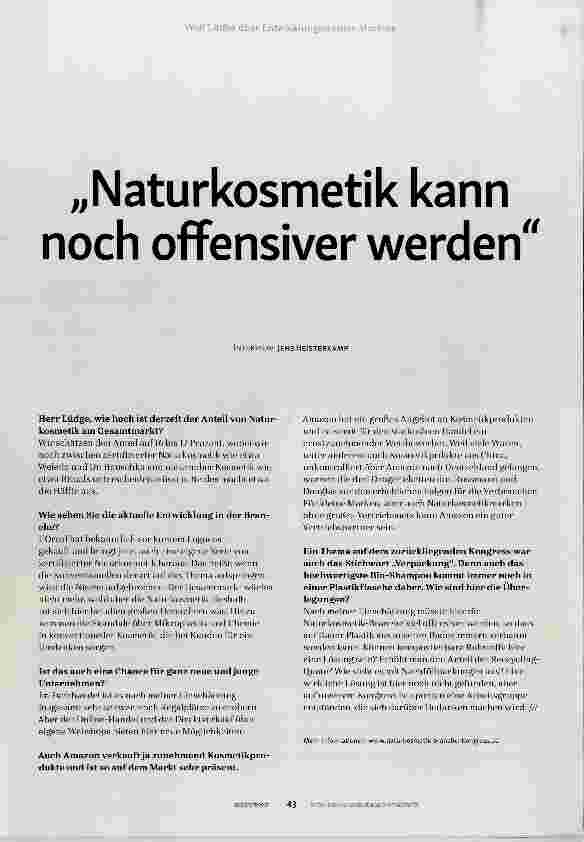 Vorschauseite 2: Naturkosmetik kann noch offensiver werden