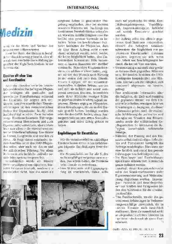 Vorschauseite 2: Geschärfter Blick auf die westliche Medizin Pflegende in Friedenseinsätzen