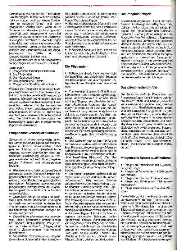 Vorschauseite 3: Ein erster Modellversuch in Deutschland Gemeinsame Ausbildung in der Alten-, Kinderkrankenund Krankenpflege